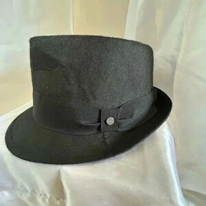 STETSON ALL AMERICAN HAT  SIZE SM/MED DARK GRAY BAND WITH SILVER STETSON GROMMET